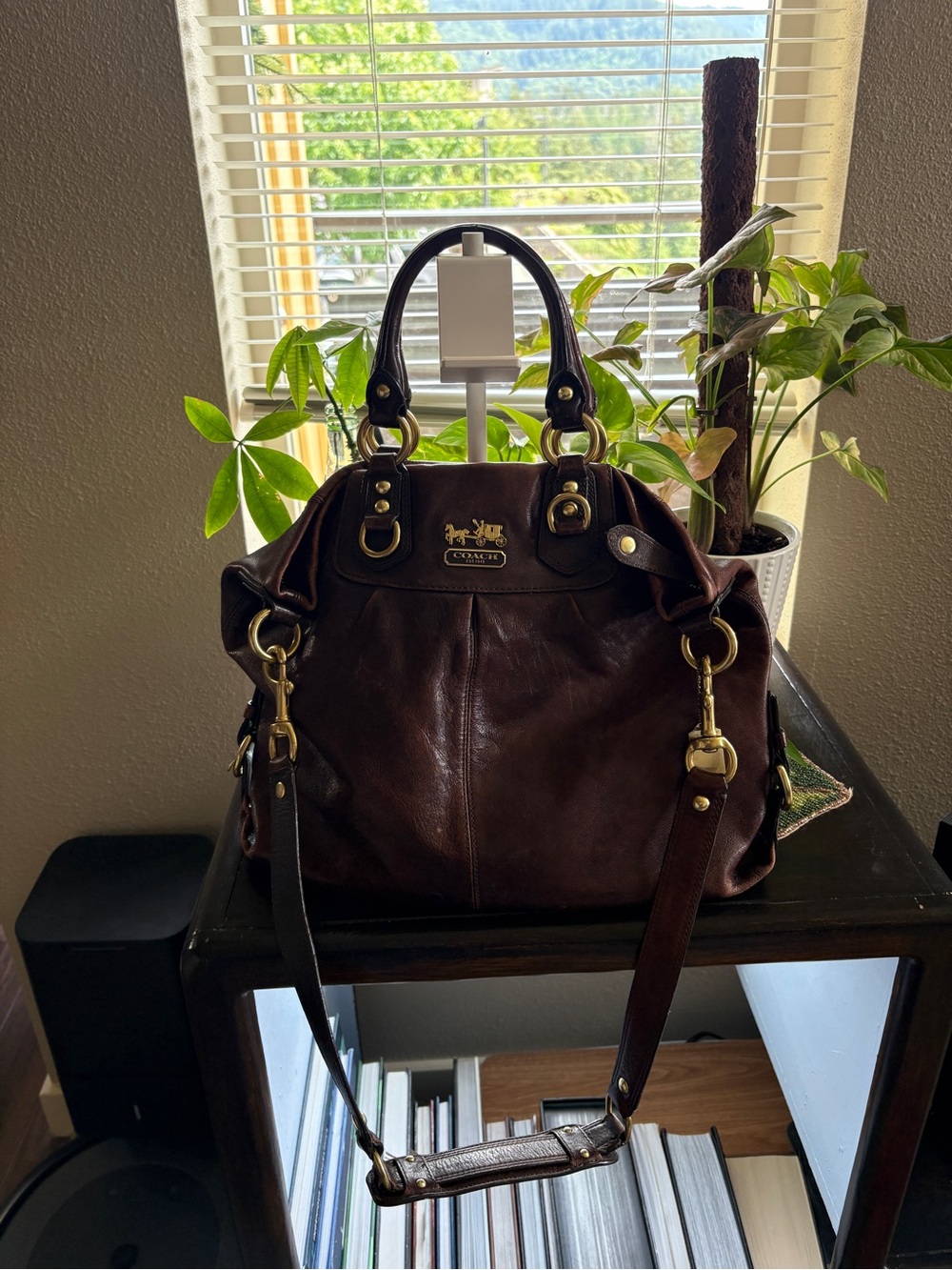 Coach Brown Leather Tote with Removable Shoulder Strap 12935